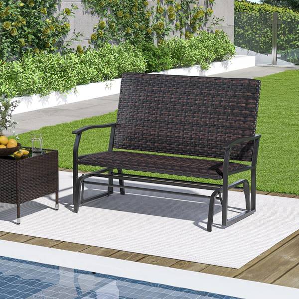 Tuinbank ZB33614 bruin - polyrotan - 120 x 94 x 80 cm