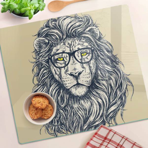 Schneidebrett Pacha Beige - Glas - 52 x 1 x 60 cm