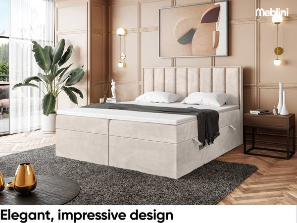 Boxspringbett Noah Beige - 200 x 180 cm - H4