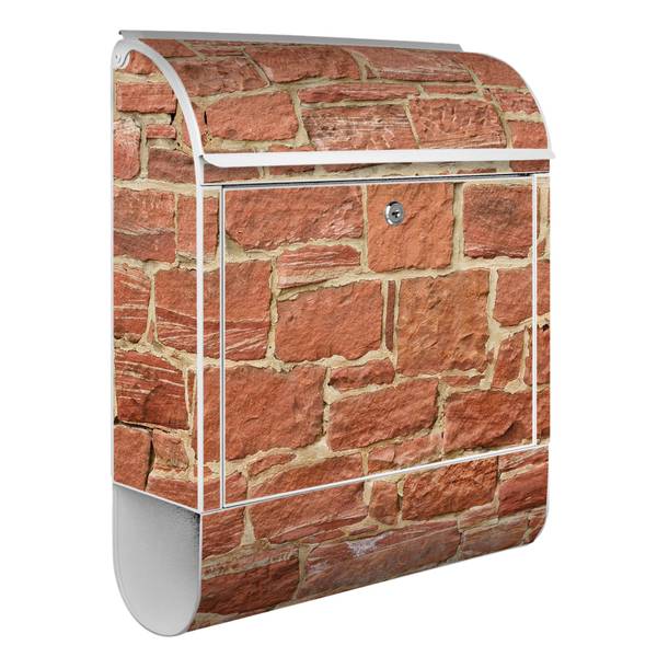 Briefkasten Stahl Mauerwerk Weiß - Stahl - 38 x 46 x 13 cm