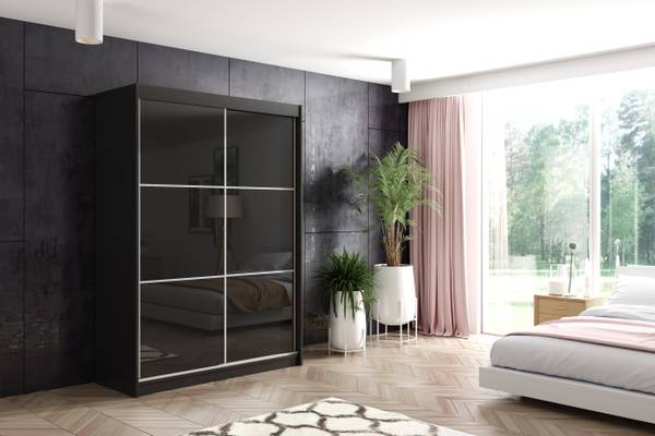 Kleiderschrank VIVONA Schwarz - Breite: 150 cm