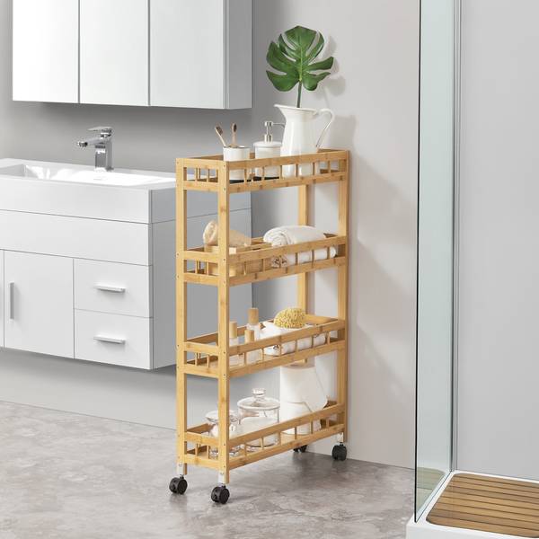 Hodedah HIK72 Chariot à micro-ondes en hêtre avec un tiroir, deux portes et une étagère de