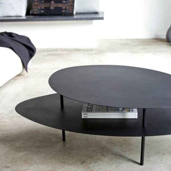 Couchtisch Judith Schwarz - Stahl - 120 x 35 x 77 cm