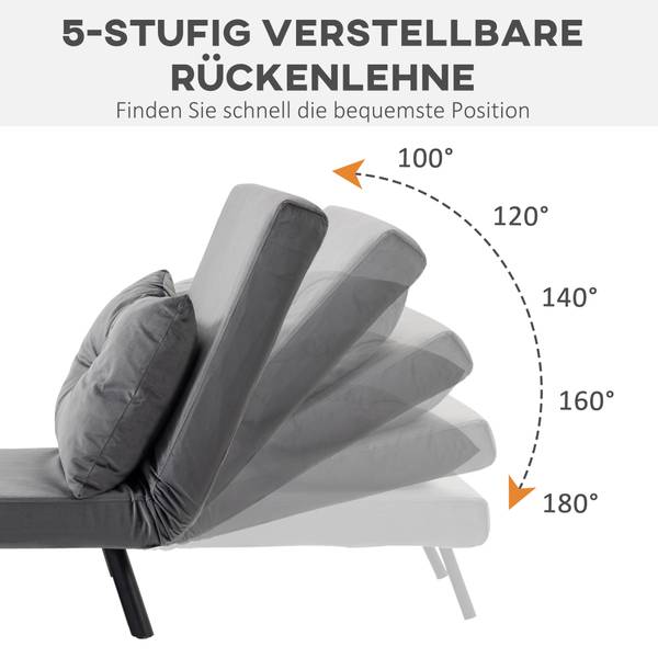 Schlafsofa 839-834V00CG Dunkelgrau