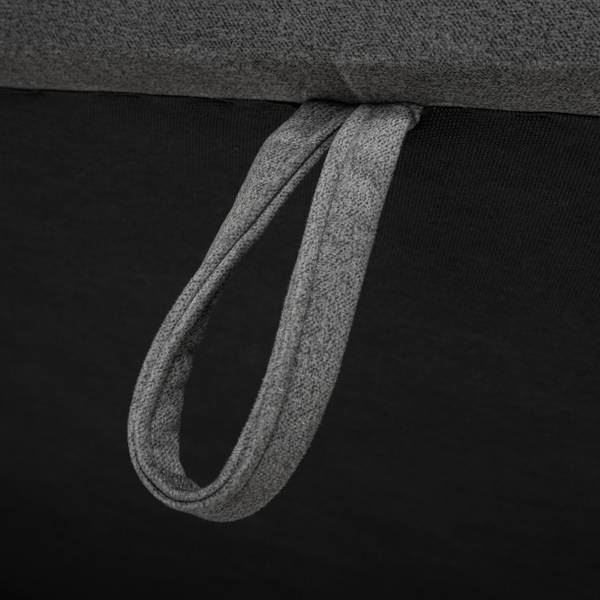 Boxspringbett LEONORA Grau - Massivholz - Textil - 202 x 115 x 212 cm