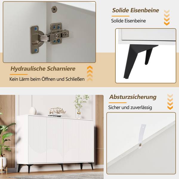 Sideboard VERTEXINFIN Weiß - Holzwerkstoff - 160 x 100 x 35 cm