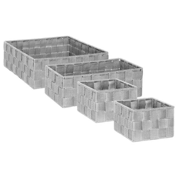 Körbe LISE 4er-Set Grau - Kunststoff - 28 x 10 x 28 cm