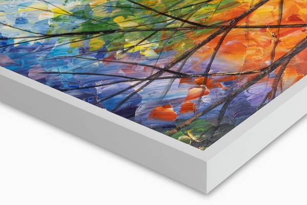 Acrylbild Handgemalt Liebespaar Uv Baumwollstoff - 120 x 60 x 4 cm