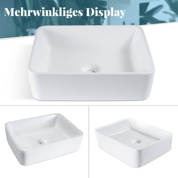 Waschbecken Ebersbach II Weiß - Keramik - 30 x 13 x 40 cm