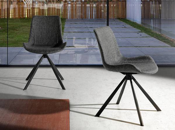 Stuhl 4071 Schwarz - Grau - Mischgewebe - Strukturstoff - 54 x 82 x 58 cm