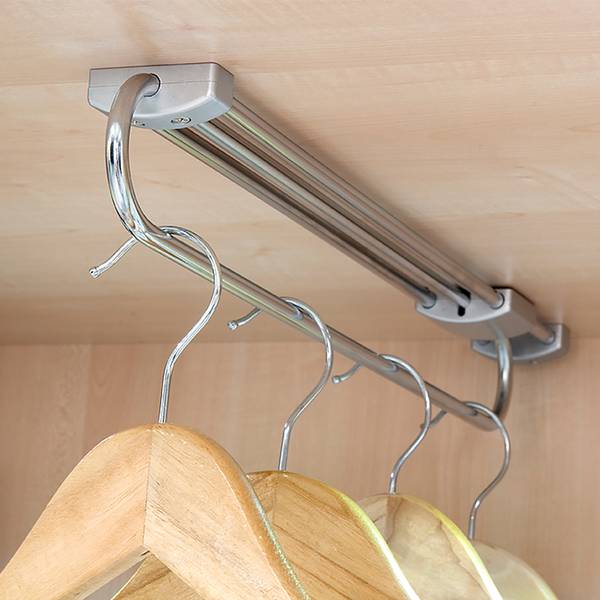 Auszieh-Kleiderlift Self Silber - Metall - 6 x 6 x 38 cm