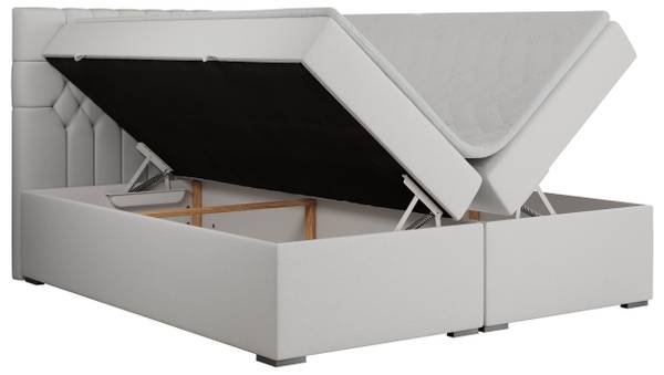 Boxspringbett PERA Weiß - Breite: 200 cm - H4