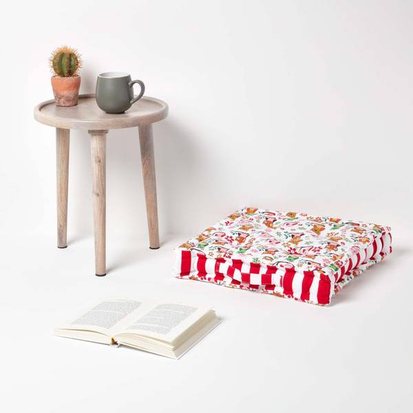 Sitzkissen Eule Rot - Baumwollstoff - 50 x 10 x 50 cm