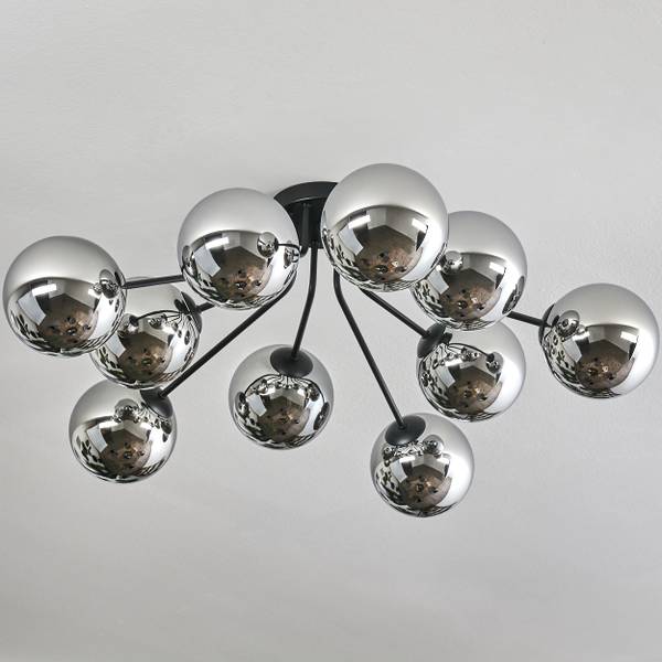 Deckenleuchte Fossobiubo Grau - Silber - Aluminium - Klarglas - 100 x 29 x 100 cm