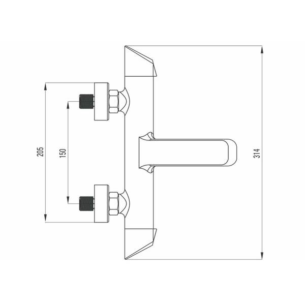 Wannenarmatur ARNIKA-30-5 Schwarz - Messing - 31 x 5 x 21 cm