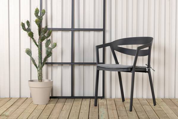 Gartenessstuhl SLIT Schwarz - Metall - 60 x 76 x 60 cm