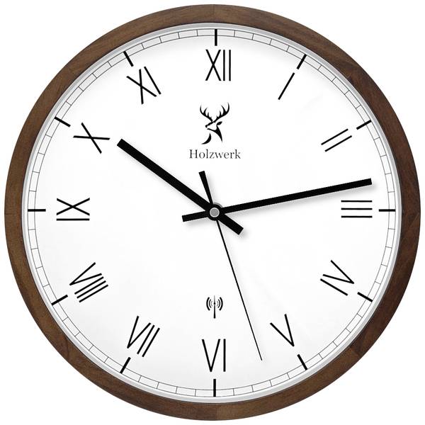 Funk-Wanduhr DUISBURG Braun - Weiß