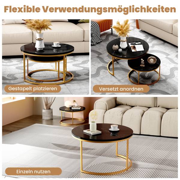 Couchtisch ZY-002 Schwarz - Gold