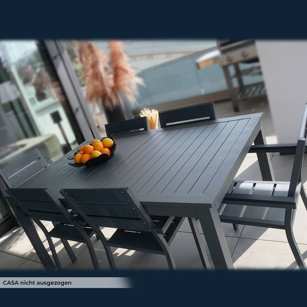 Gartentisch CASA Grau - Metall - 100 x 240 x 74 cm