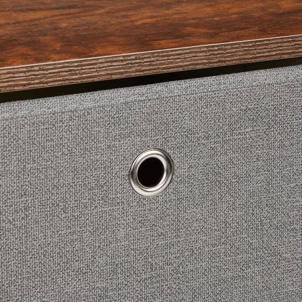 Commode à 5 tiroirs style industriel Noir - Marron - Gris - Polyester - Acier - 100 x 55 x 30 cm