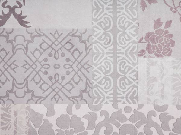 Teppich BALLICA Grau - Pink - Textil - 160 x 160 x 160 cm