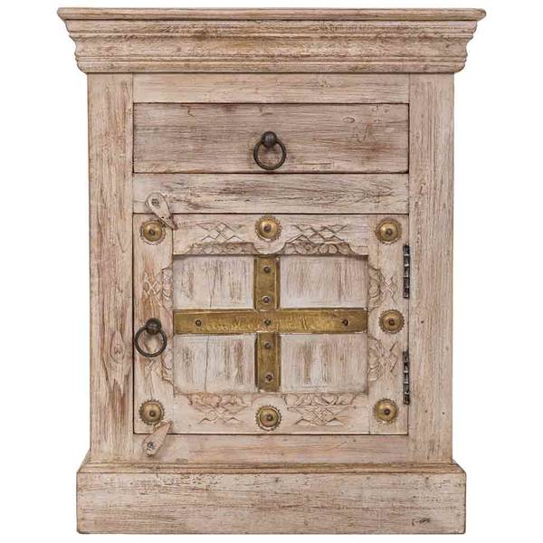 Beistelltisch 4523291904 Beige - Massivholz - 53 x 66 x 45 cm