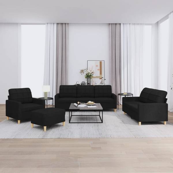 Sofagarnitur 3032139-2 (4-teilig) Schwarz