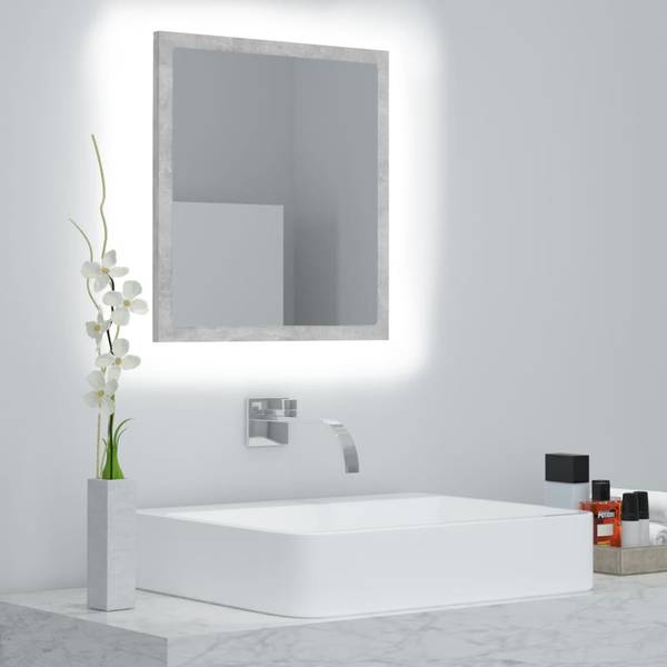 Miroir 3007760 Gris - Bois manufacturé - Matière plastique - 40 x 37 x 8 cm