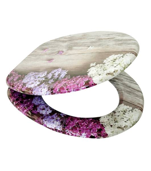 WC-Sitz mit Absenkautomatik Flieder Violett - Holzwerkstoff - 38 x 6 x 47 cm