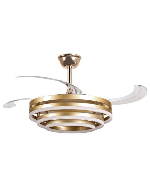 Deckenventilator AUCILLA 2-tlg Gold - Weiß - Metall - 107 x 41 x 107 cm