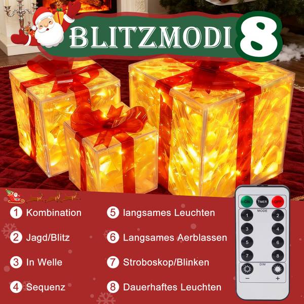 Weihnachtsgeschenkbox Andreas Ⅲ(3er-Set) Rot - Kunststoff - 25 x 25 x 25 cm