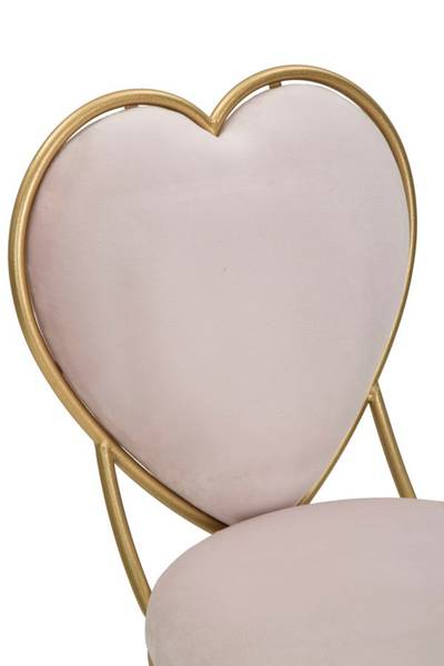 Stuhl Heart Pink - Metall - 37 x 80 x 47 cm