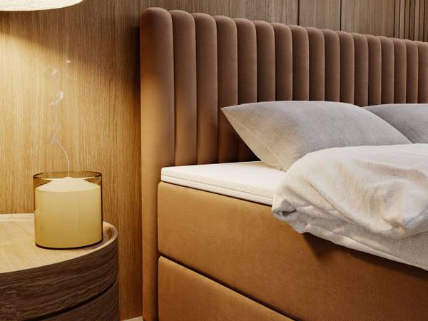 Boxspringbett MARBELLA Braun - Liegefläche Breite: 200 cm
