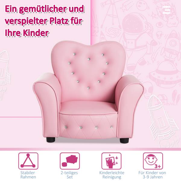 Kindersessel Prinzessin 310-025 Pink - Kunststoff - 42 x 49 x 59 cm