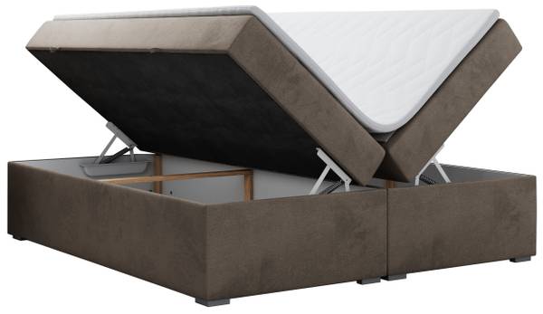 Boxspringbett BESS Kaffeebraun - Breite: 140 cm - H3