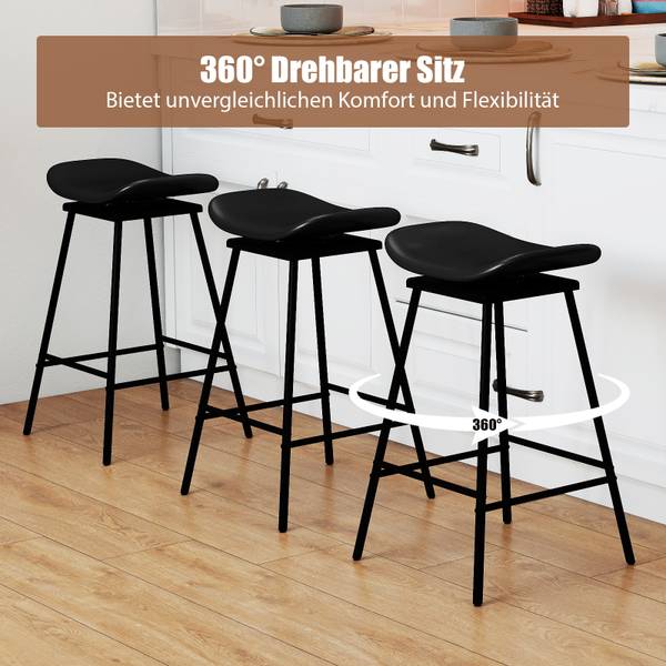 Barhocker VH35345(2er-Set) Schwarz