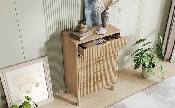 Sideboard SQOP01 Braun - Massivholz - 40 x 108 x 73 cm