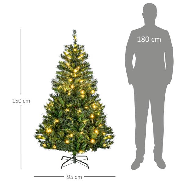 Künstlicher Weihnachtsbaum 830-185V02 Grün - Kunststoff - 95 x 150 x 95 cm