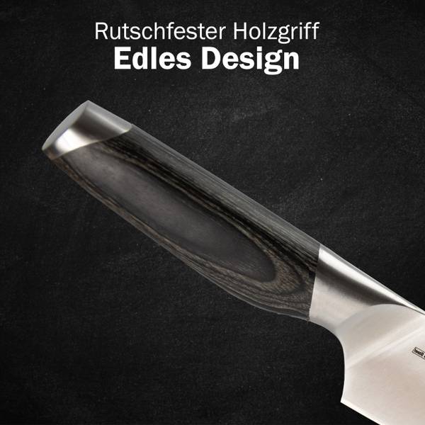 Chefmesser 20cm Holzgriff P-Series Silber - Edelstahl - 9 x 4 x 39 cm