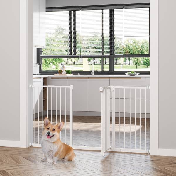 Hundegitter CP343 Weiß - Kunststoff - 2 x 77 x 137 cm