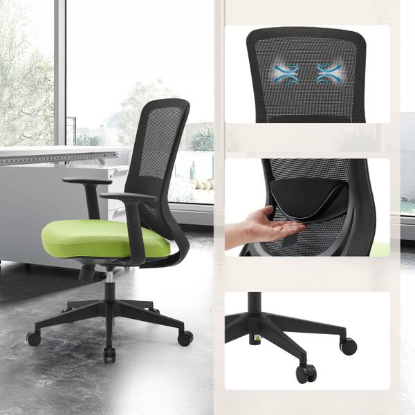 Bürostuhl Sedito Schwarz - Grün