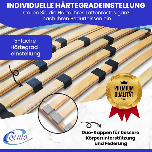Lattenrost BASIC 2er Set Braun - Holzwerkstoff - 200 x 8 x 90 cm