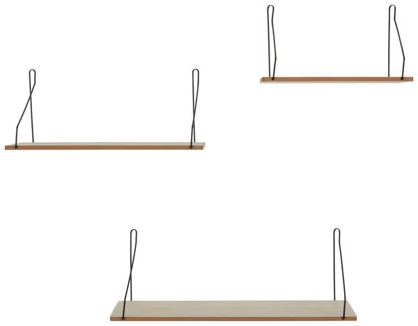 Wandregalset BERN 3-teilig Beige - Holzwerkstoff - Metall - 30 x 17 x 15 cm