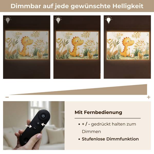 WANDLEUCHTE MIT AKKU Dino 90 x 60 cm
