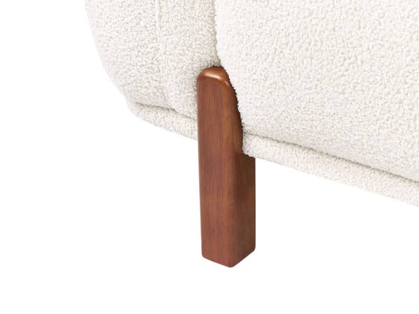 2-Sitzer Sofa ODNES Braun - Weiß - Bambus - 168 x 81 x 90 cm