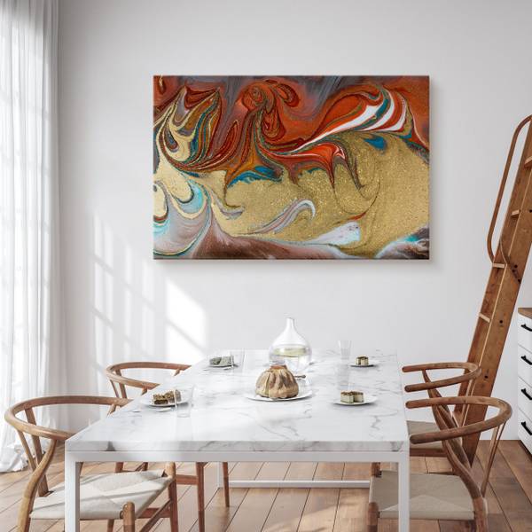 Leinwandbild Abstraktion Farbspiel 120 x 80 x 80 cm