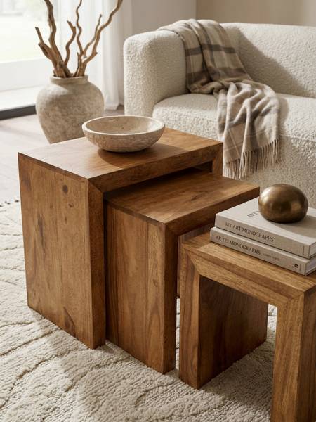 Satztisch NAKO 3er-Set Beige