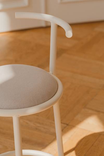 Barhocker HOGO Beige - Metall - Textil