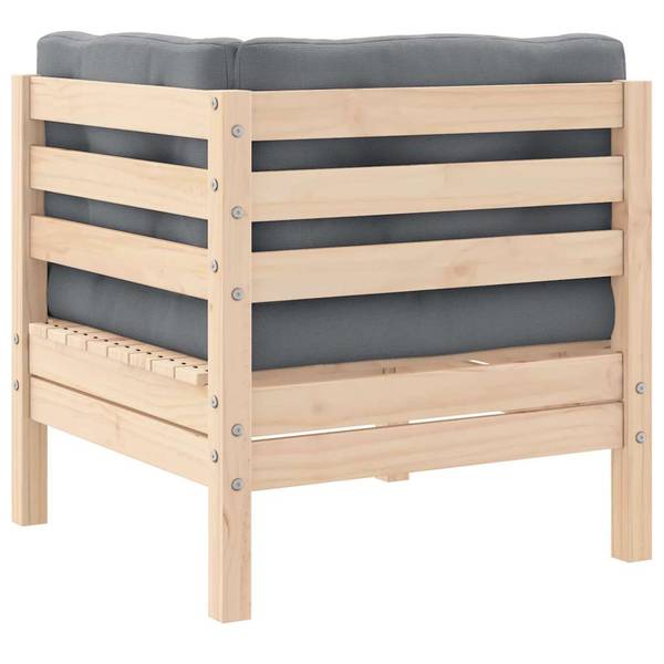 Gartensofa 3012138-15 2-teilig Braun - Grau - Kiefer - 127 x 62 x 63 cm