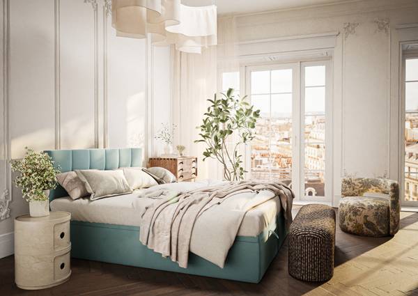 Boxspringbett Gotu Türkis - Liegefläche Länge: 180 cm